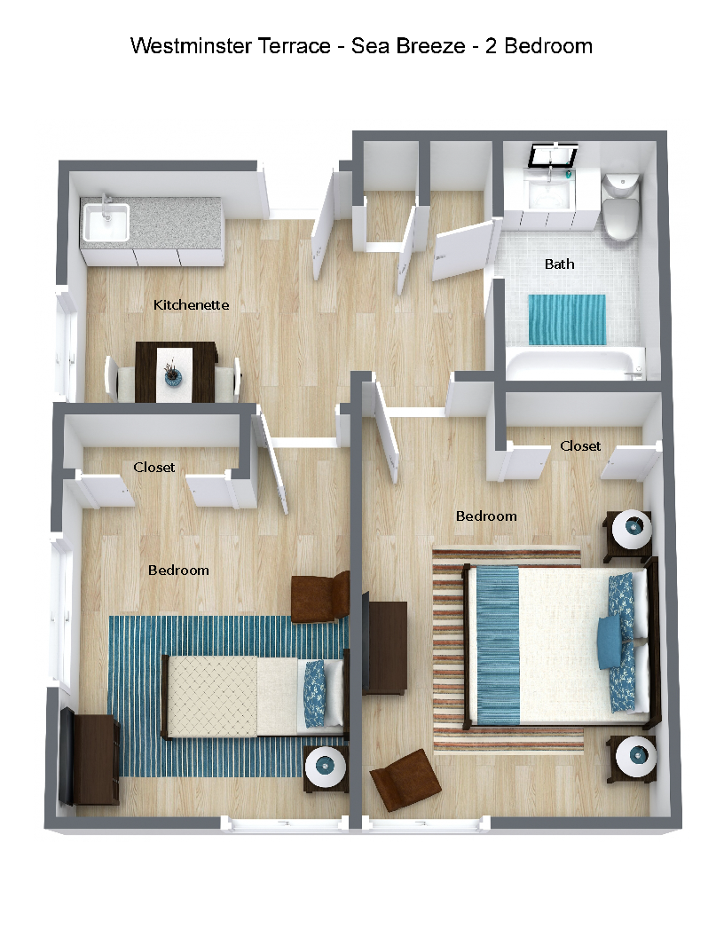 Westminster Terrace - Sea Breeze - 2 Bedroom - Floor Plan